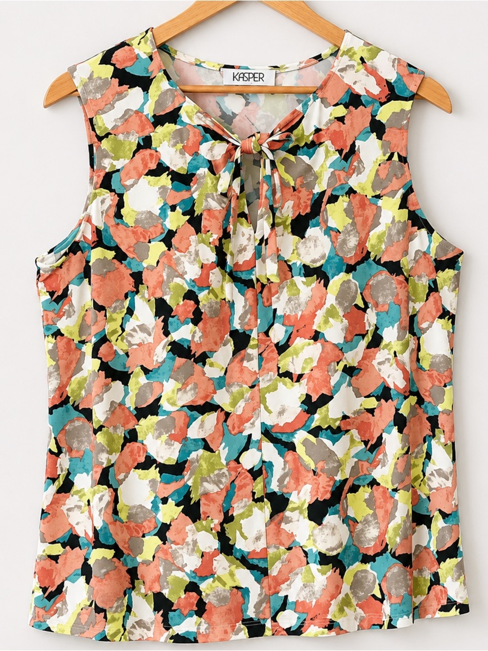 Kasper Women's Plus Sleeveless Papaya Multi Knot Top - Size 2X